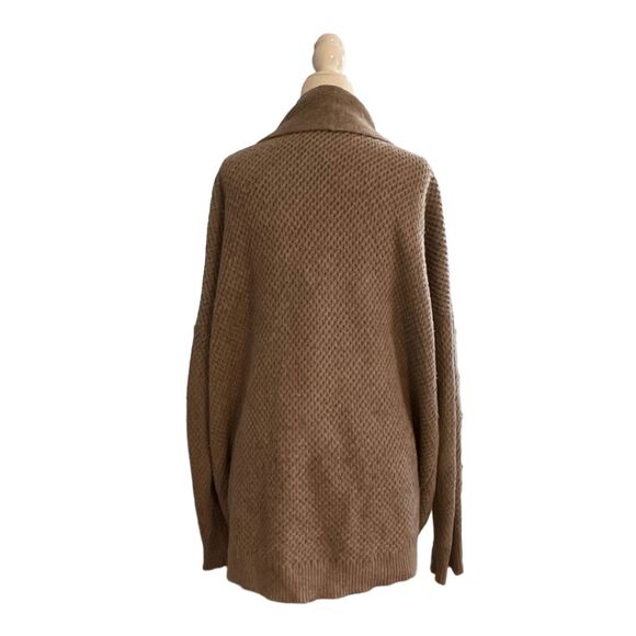 Madewell Cocoon Cardigan Sweater Taupe Grey Waffle Knit Long Sleeve M - Picture 6 of 10